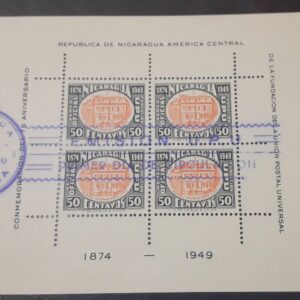 Estampillas Filatelia Nicaragua bloque sellos estampillas stamp subastas comprar vender
