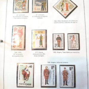 estampillas trajes uniformes sellos coleccion album carpeta stamps filatelia philatelist philatelic