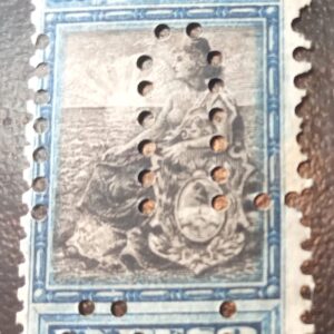 Estampilla Argentina Libertad con Escudo 1899-1903 Perforado