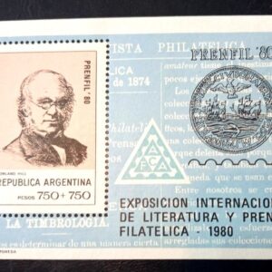 Bloque Exposición Internacional de Literatura y Prensa Filatélica PRENFIL 80