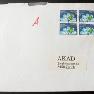 sobres suiza helvetia cuadrito sobre 1988 estampillas sellos stamps