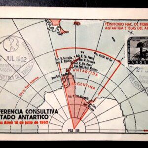 Sobre Tratado Antartico 1962 tierra del fuego sobres filatelia argentina stamps philately