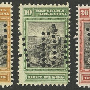 Valores Altos Libertad con Escudo Perforados filatelia argentina sellos stamps old philatelist