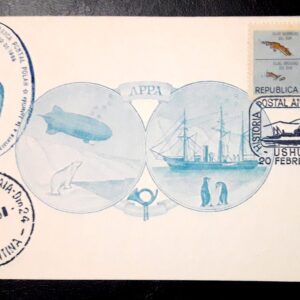 sobre islas malvinas antartida antartica ushuaia radio postal 1965 stamps philately
