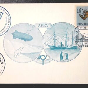 sobre islas malvinas antartida antartica ushuaia radio postal 1965 stamps philately