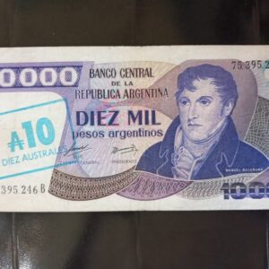 NUMISMATICA ARGENTINA BILLETES RESELLADOS AUSTRALES