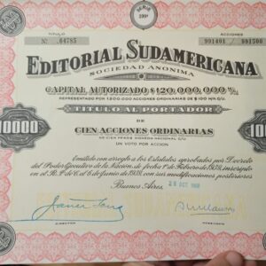 BONOS ACCIONES ANTIGUAS TITULOS AL PORTADOR NUMISMATICA ARGENTINA