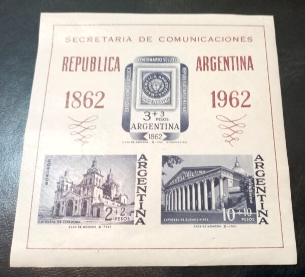 Bloque Exposición Filatélica Internacional Argentina 1962