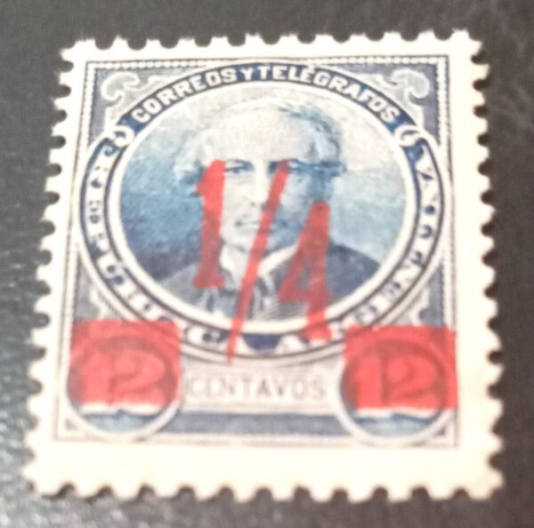 Estampilla Argentina 1890 Cuarta Emisión de Provisorios Sobrecarga Roja