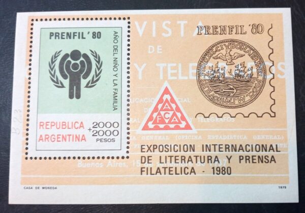 Bloque Exposición Internacional de Literatura y Prensa Filatélica PRENFIL 80