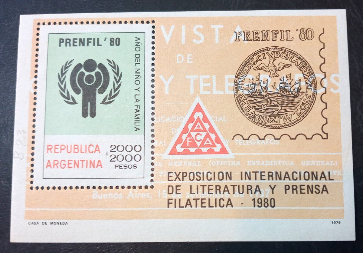 Bloque Exposición Internacional de Literatura y Prensa Filatélica PRENFIL 80