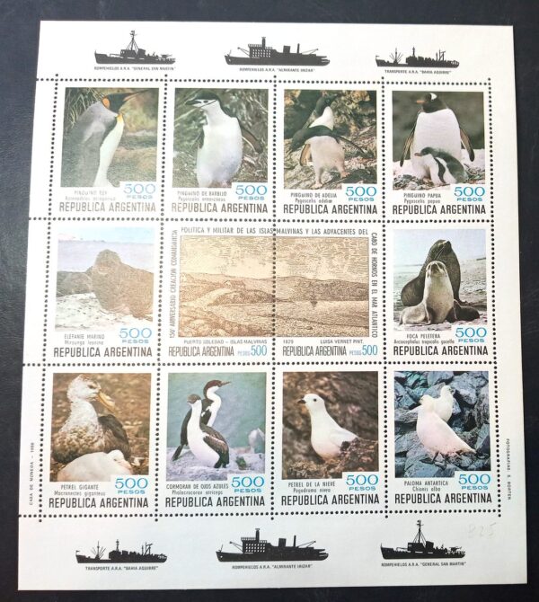 Bloque Fauna Antártica 150 Años Islas Orcadas del Sur Mint