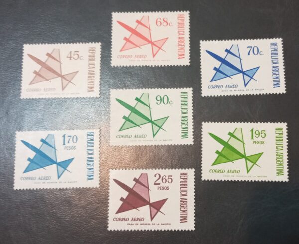 Serie Estampillas Correo Aéreo Argentina 1971 Mint sellos aviones stamps filatelia philatelic philatelist