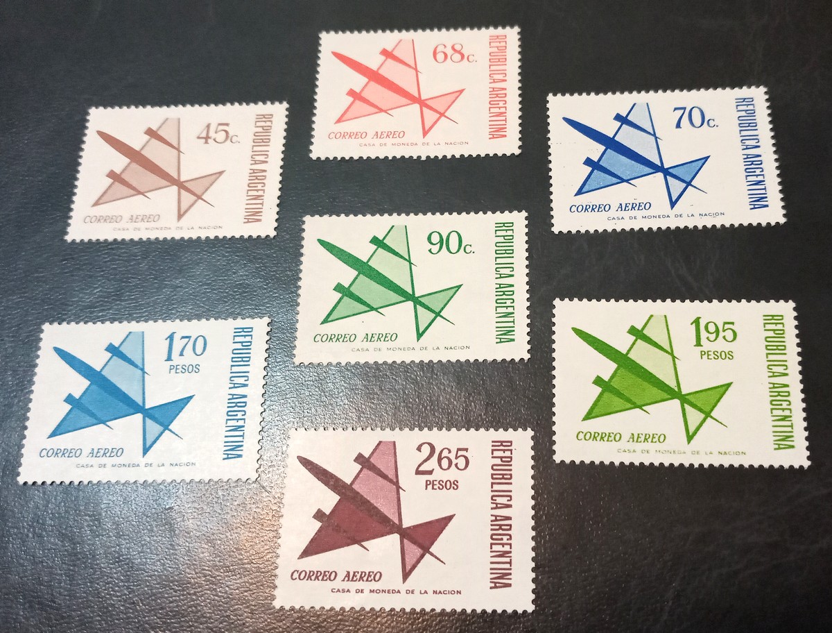 Serie Estampillas Correo Aéreo Argentina 1971 Mint sellos aviones stamps filatelia philatelic philatelist