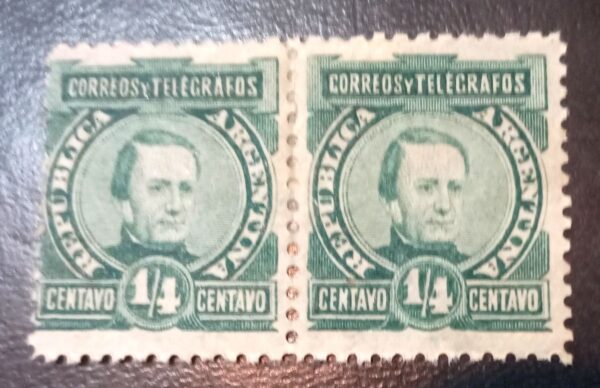 2 Estampillas Argentina Antigua Próceres José María Paz Mint 1889 -1891