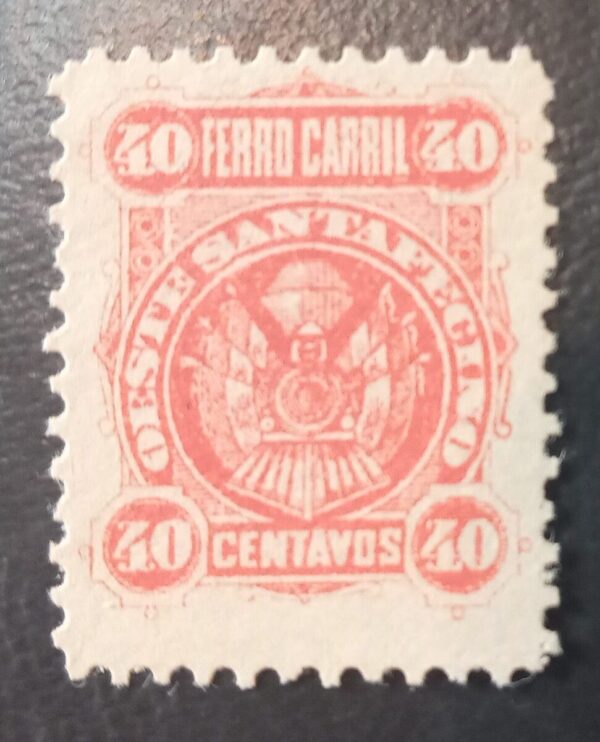 Estampilla Argentina del Ferrocarril Oeste Santafecino 1887