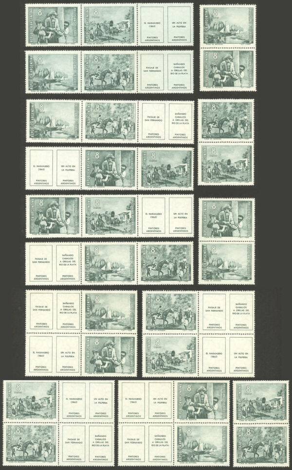 Pintores Argentinos Prilidiano Pueyrredón bloques filatelia argentina estampillas series sellos stamps