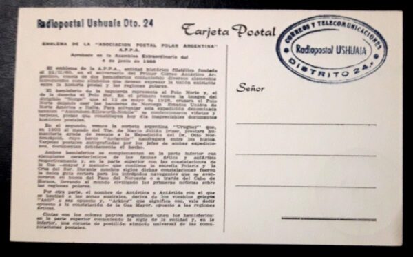 sobre islas malvinas antartida antartica ushuaia radio postal 1965 stamps philately