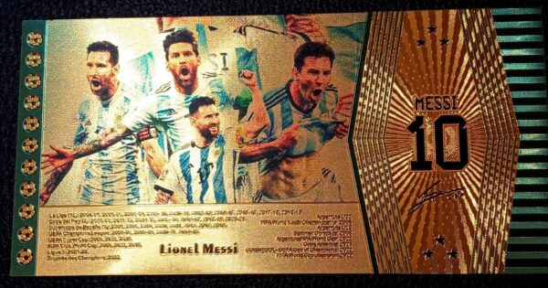 BILLETES DORADOS MESSI ARGENTINA