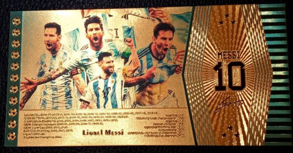 BILLETES DORADOS MESSI ARGENTINA
