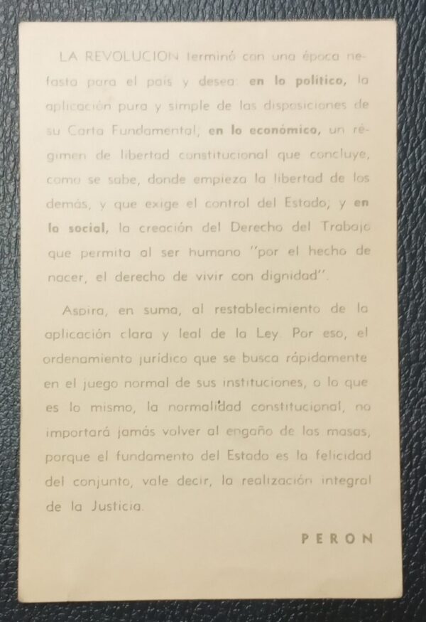POSTALES ARGENTINA PERON FILATELIA