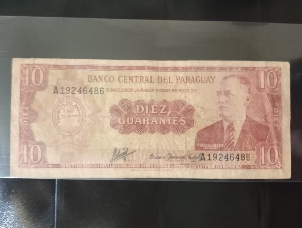 BILLETES PARAGUAYOS ANTIGUOS GUARANIES NUMISMATICA PARAGUAY