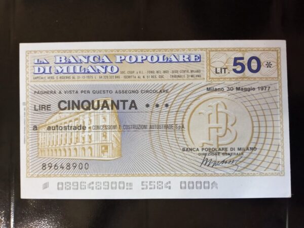 NUMISMATICA ITALIA CHEQUES ANTIGUOS ITALIANOS
