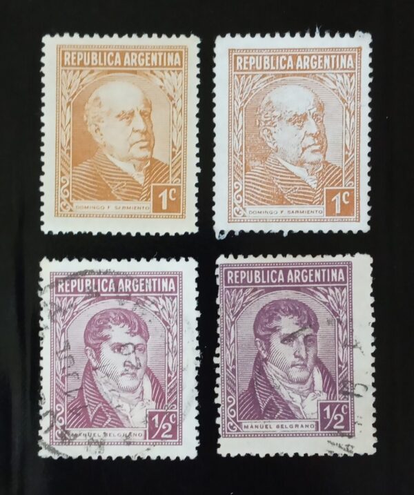 FILATELIA ARGENTINA ESTAMPILLAS BELGRANO SARMIENTO