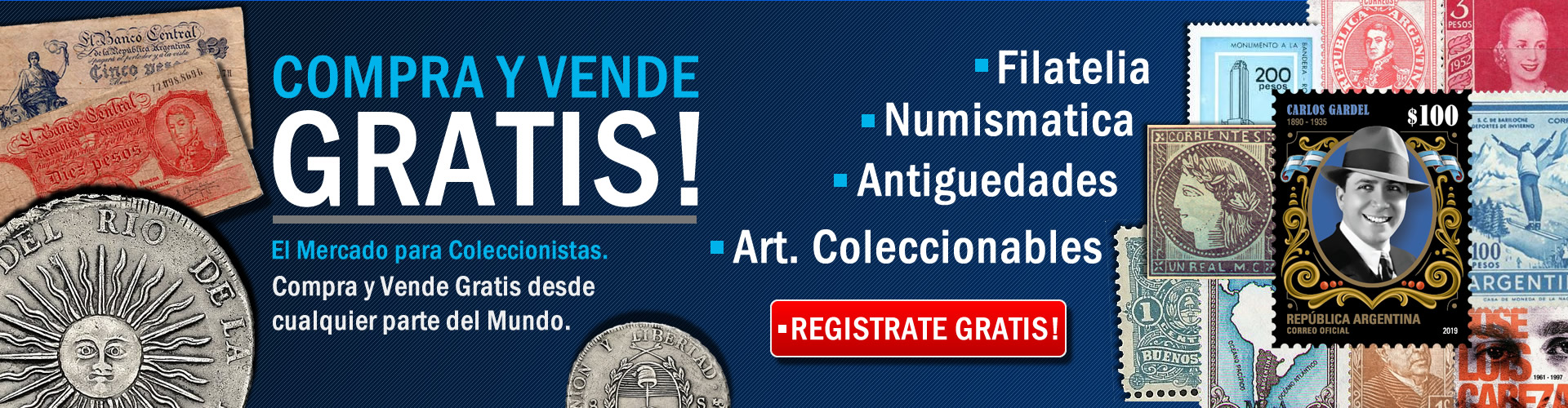 FILATELIA ARGENTINA NUMISMATICA MONEDAS BILLETES
